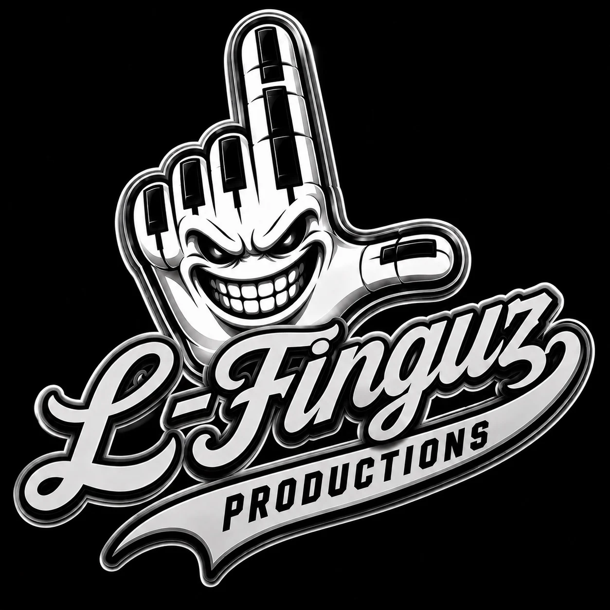 L-Finguz Productions chrome hand emblem